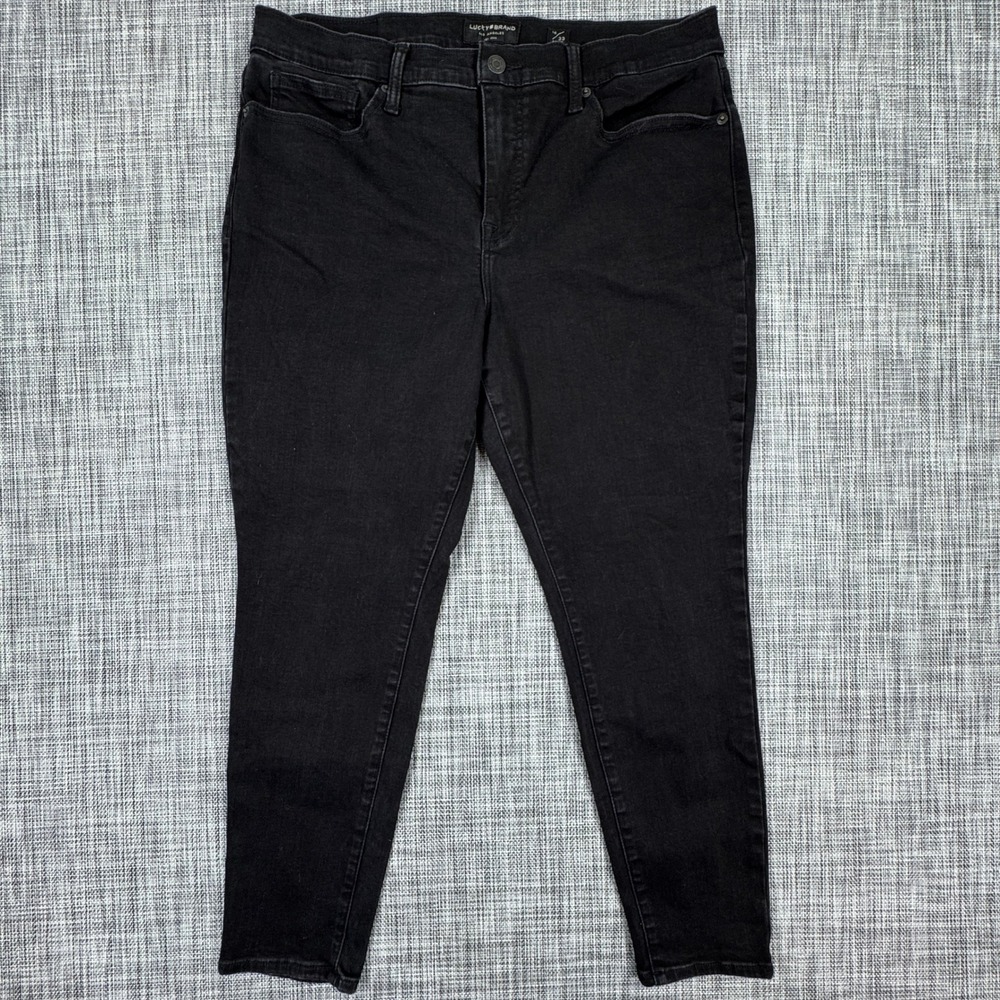 Lucky Brand Womens Ava Mid Rise Skinny Ankle Jeans Black Size 16/33 Stretch